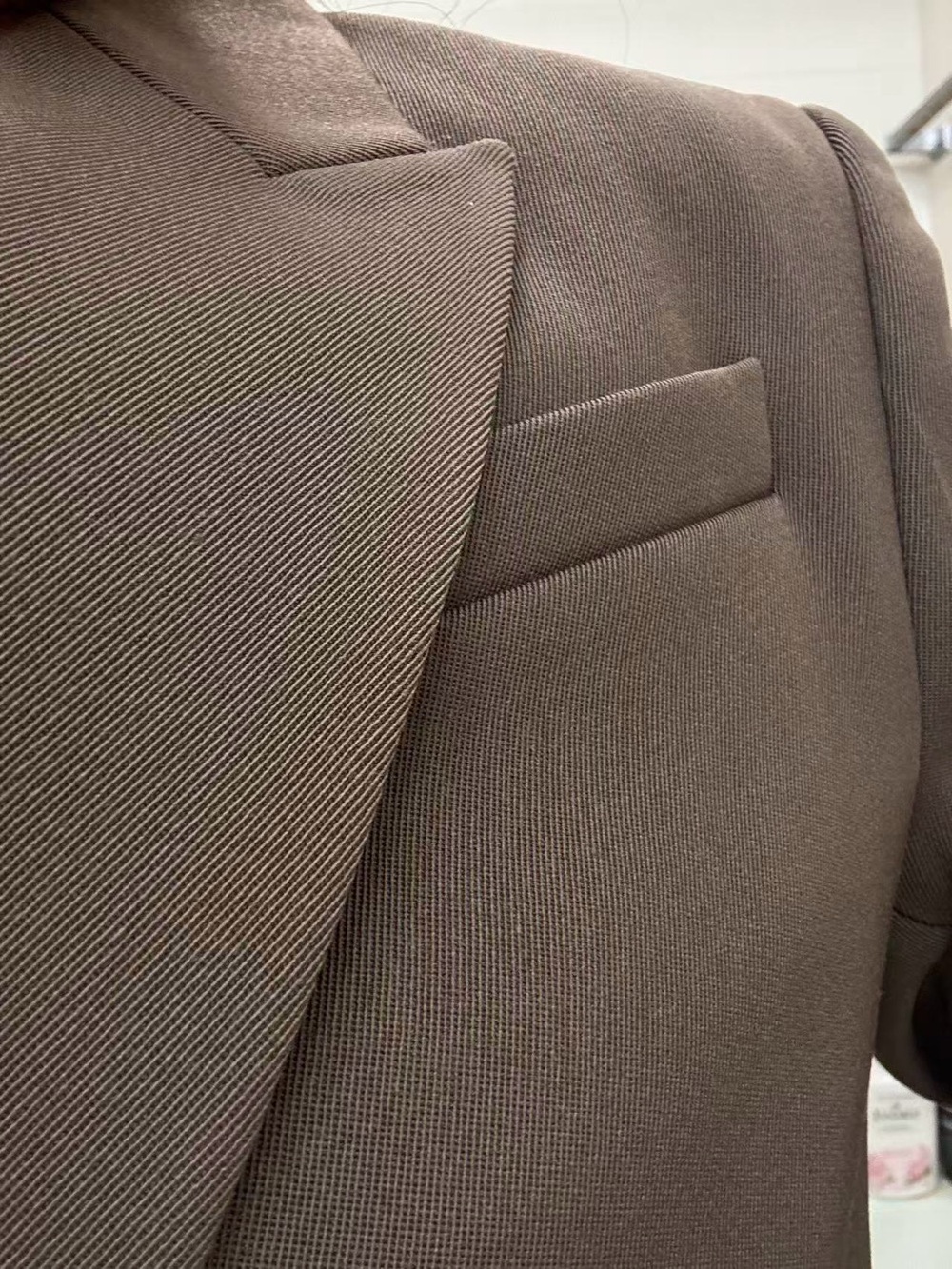 NWOT Calvin Klein Wool Brown Oversized Double-Breasted Blazer - Picture 7 of 7